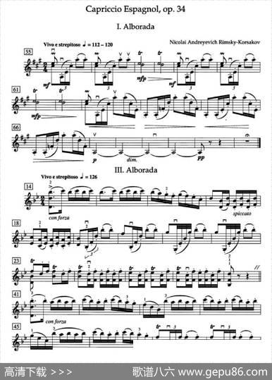 里姆斯基-柯萨科夫-CapriccioEspangolOp.34