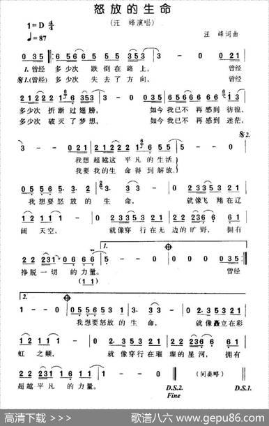 怒放的生命（汪峰词汪峰曲） - 汪峰|汪峰