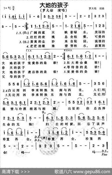 大地的孩子（罗大佑词曲） - 罗大佑|罗大佑