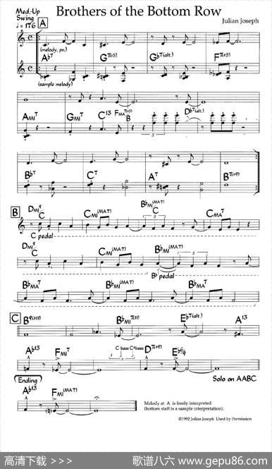 BrothersoftheBottomRow（爵士钢琴曲）