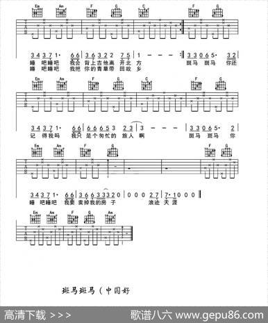 斑马斑马（彩虹吉他编配版） - 宋冬野|宋冬野