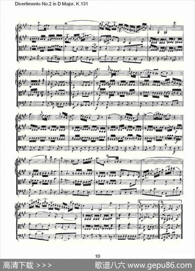 DivertimentoNo.2inDMajor,K.131（D大调第二嬉游曲,K.13）
