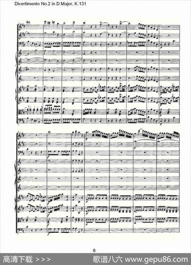DivertimentoNo.2inDMajor,K.131（D大调第二嬉游曲,K.13）