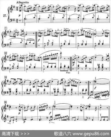 50首莱蒙钢琴练习曲作品37（NO.27）|莱蒙