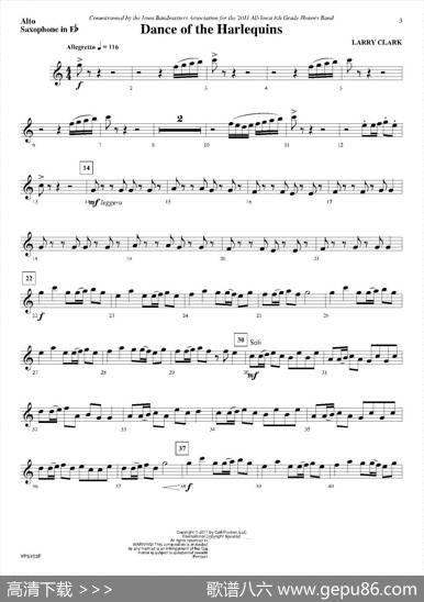 DanceofHarlequins（中音萨克斯分谱）