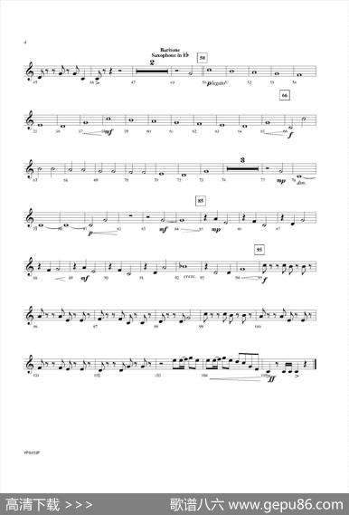 DanceofHarlequins（低音萨克斯分谱）