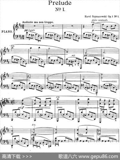 希曼诺夫斯基9首钢琴前奏曲Op.1No.1|希曼诺夫斯基