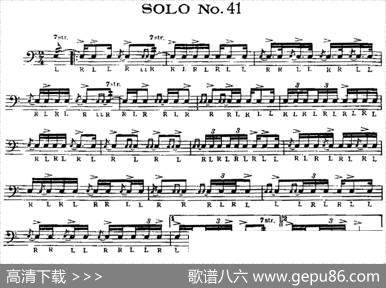 美国军鼓SOLONo.41-45（爵士鼓谱）