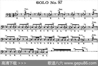 美国军鼓SOLONo.96-100（爵士鼓谱）