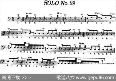 美国军鼓SOLONo.96-100（爵士鼓谱）