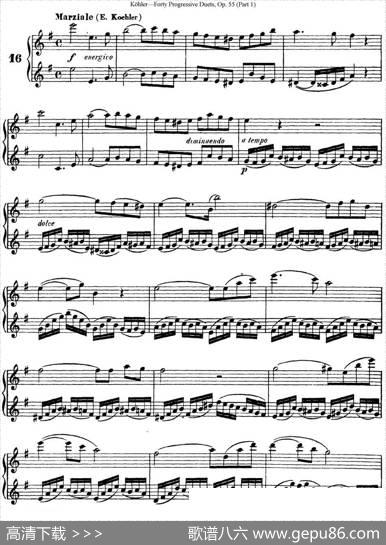柯勒40首长笛提高练习曲OP.55（NO.16）|Kohler(柯勒)