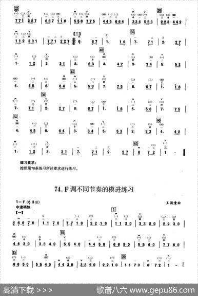 四、F调音阶与音型模进练习（二胡音阶练习）