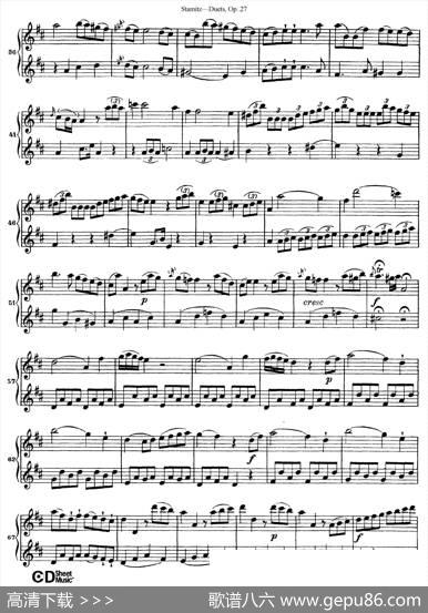 斯塔米茨二重奏长笛练习曲Op.27（No.4）|Stamitz(斯塔米茨)