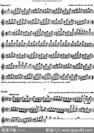 斯勒新老风格长笛练习重奏曲（第三部分）（NO.1-NO.2）|SiegfriedThieleS.(斯勒)