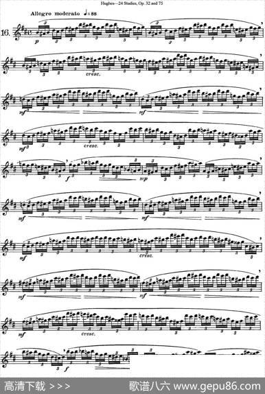 胡埃斯24首长笛练习曲Op.32（NO.16）|胡埃斯