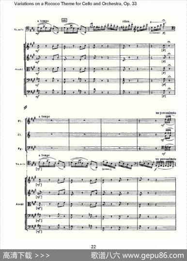 大提琴与管弦乐洛可可主题a小调变奏曲,Op.33（一）