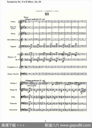 SymphonyNo.5inEMinor,Op.（64E小调第五交响曲Op.64第）