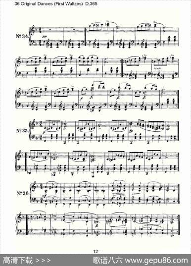36OriginalDances（FirstWaltzes)D.36）