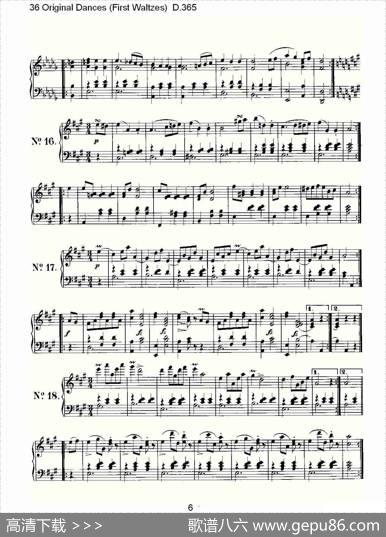 36OriginalDances（FirstWaltzes)D.36）