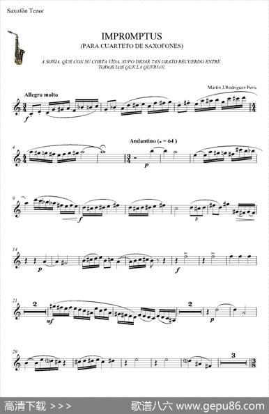 IMPROMTUS（次中音萨克斯分谱）