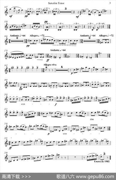 IMPROMTUS（次中音萨克斯分谱）