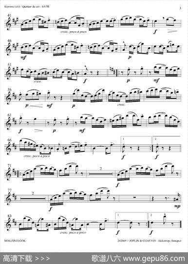 HeliotropeBouquet（四重奏上低音萨克斯分谱）