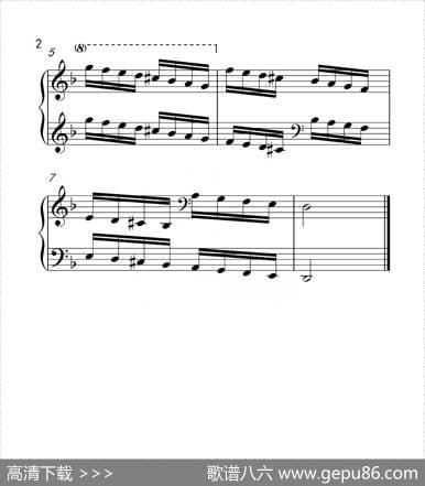 第四级d小调音阶（中国音乐学院钢琴考级作品1~6级）