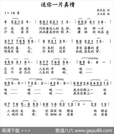 送你一片真情 - 张光美|石玉泉