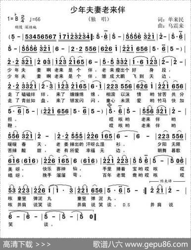 少年夫妻老来伴（单来民词乌震来曲） - 单来民|乌震来