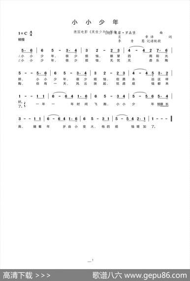小小少年（《英俊少年》主题曲）|莱蒙·罗森堡