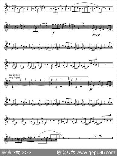 InTheMood（情绪）（四重奏中音萨克斯分谱）