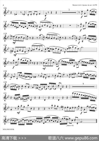 SuiteanglaiseNo2,BWV807（法国组曲之二·前奏曲）（上低音萨克斯分谱）