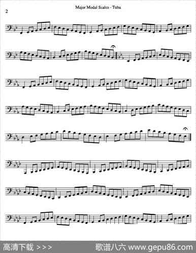 MajorModalScales-Tuba（大号练习教材选曲）