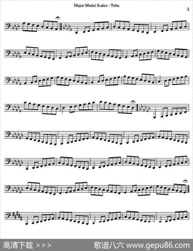 MajorModalScales-Tuba（大号练习教材选曲）