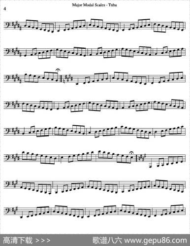 MajorModalScales-Tuba（大号练习教材选曲）