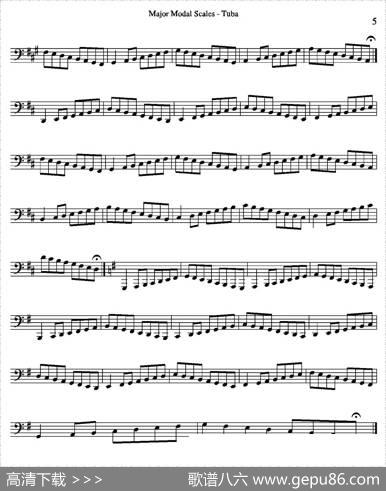 MajorModalScales-Tuba（大号练习教材选曲）