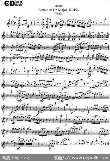 ViolinSonatainBbMajorK.454