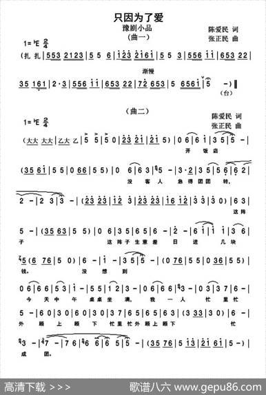只因为了爱（豫剧小品） - 陈爱民|张正民