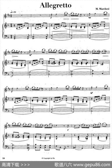Allegretto（中音萨克所+钢琴伴奏）|M·Marchesi