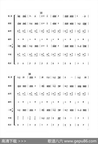 紫竹调（民乐合奏总谱、彭修文编曲版）|江苏民间乐曲、彭修文编曲