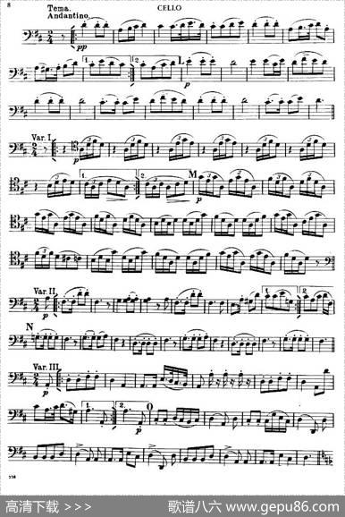 TROUTQUINTET（鳟鱼五重奏）（第一大提琴分谱）|舒伯特