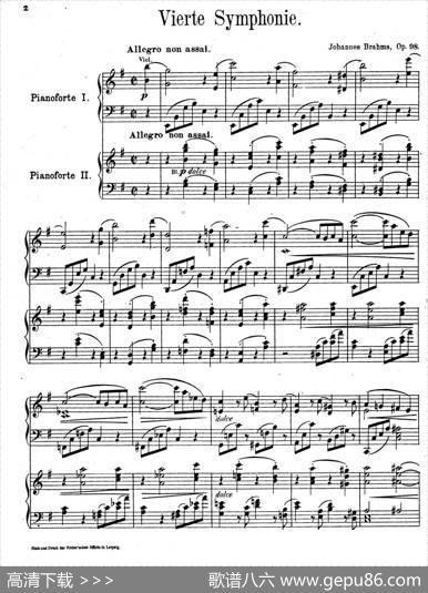 SymphonyNo.4ineMinorOp.98（e小调第四交响曲·双钢琴）|约翰内斯·勃拉姆斯