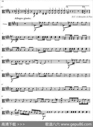 StringQuartetnr.18inEminor（E小调弦乐四重奏）（中提琴分谱）|托马西