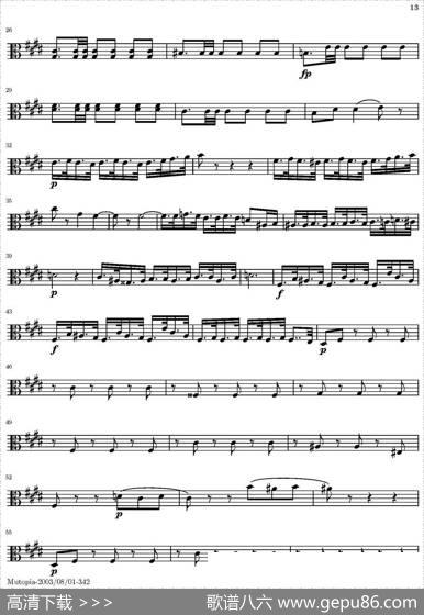 StringQuartetnr.18inEminor（E小调弦乐四重奏）（中提琴分谱）|托马西