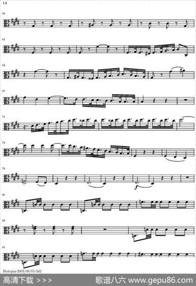 StringQuartetnr.18inEminor（E小调弦乐四重奏）（中提琴分谱）|托马西
