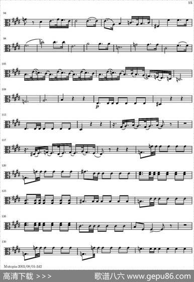 StringQuartetnr.18inEminor（E小调弦乐四重奏）（中提琴分谱）|托马西