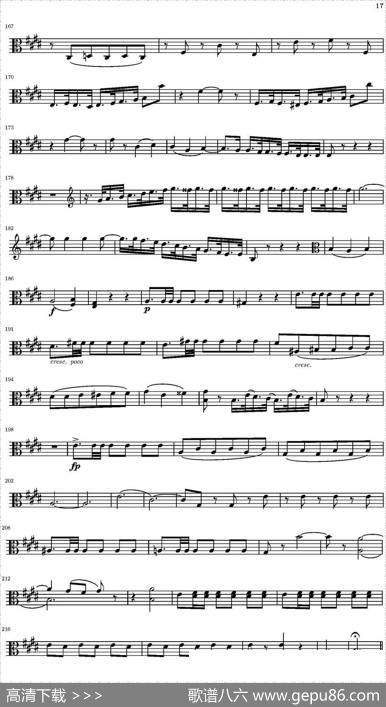 StringQuartetnr.18inEminor（E小调弦乐四重奏）（中提琴分谱）|托马西
