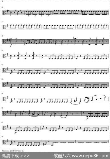 StringQuartetnr.18inEminor（E小调弦乐四重奏）（中提琴分谱）|托马西