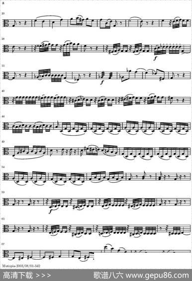 StringQuartetnr.18inEminor（E小调弦乐四重奏）（中提琴分谱）|托马西