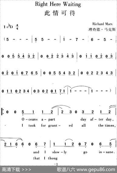 RightHereWaiting此情可待|理查德·马克斯